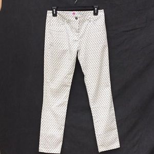 BROOKS BROTHERS RED FLEECE WHITE & NAVY  CHINO PANTS Geometric 28 X28 NEW